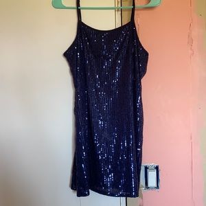 Navy blue sequin dress